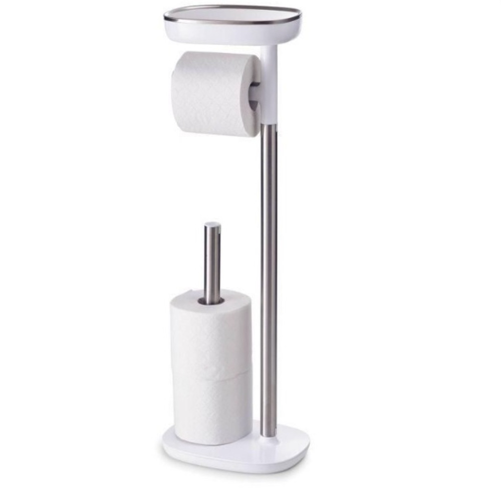 Joseph Joseph White EasyStore Toilet Paper Stand with Shelf